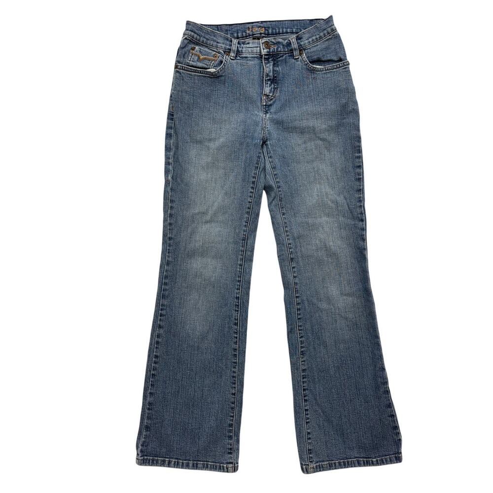 Jag Bootcut Jeans Womens 4 Medium Wash High Rise Stretch Denim Embroidered